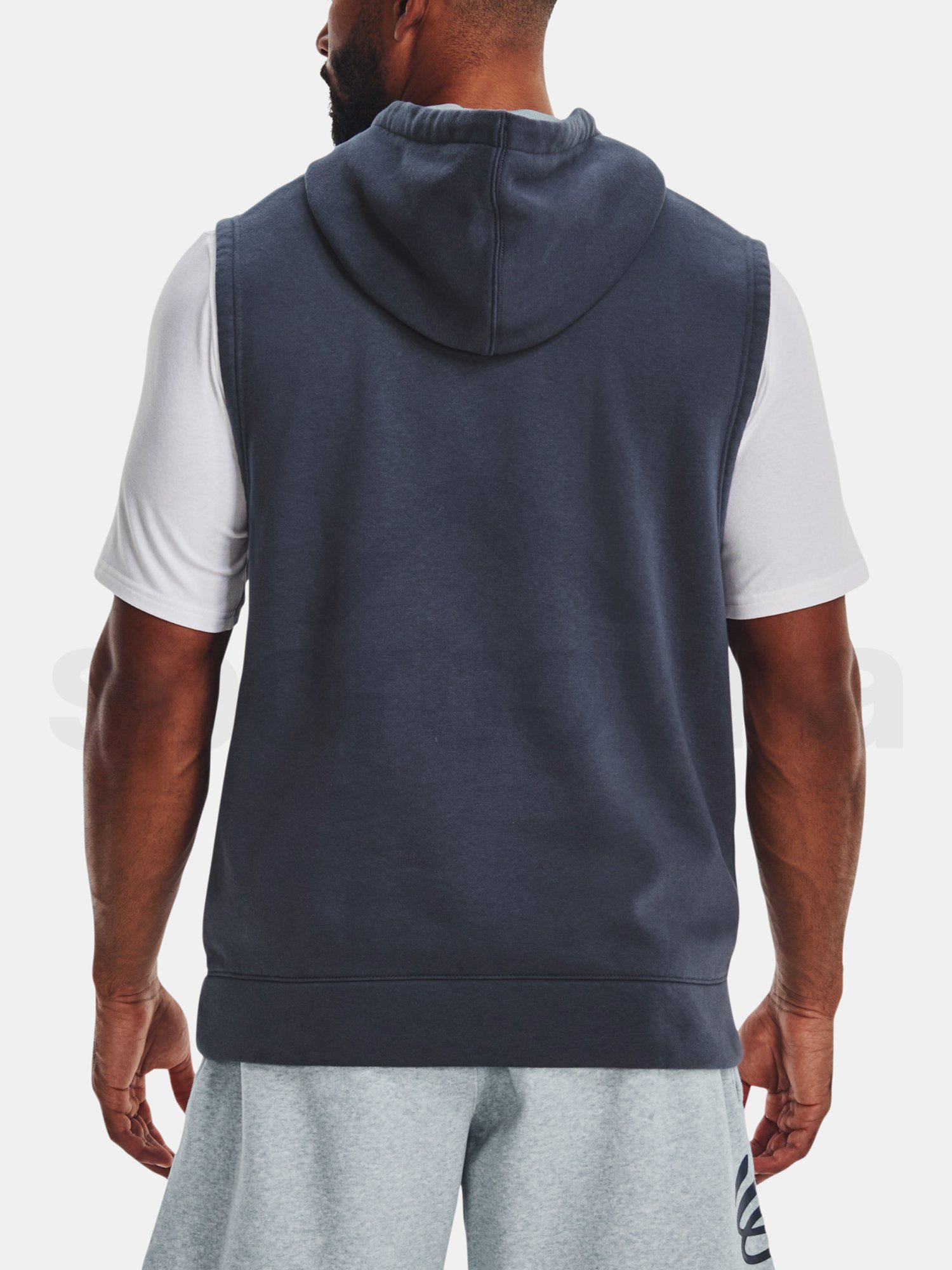 Mikina Under Armour Curry Fleece SLVLS Hoodie - sivá