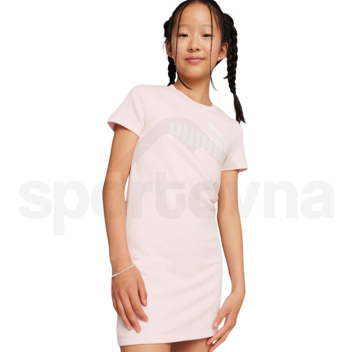 Šaty Puma ESS+ Logo Dress TR J - růžová