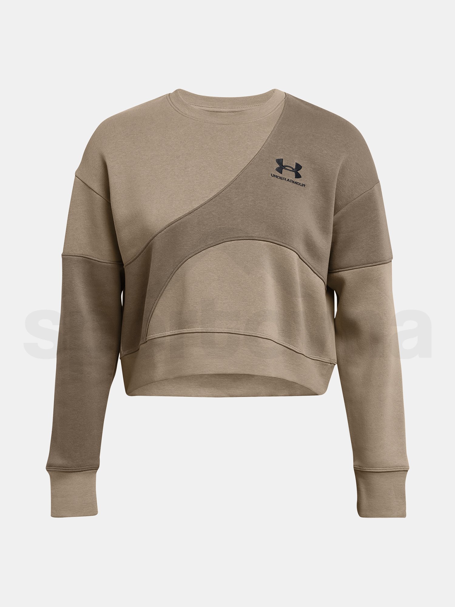 Mikina Under Armour Essential Fleece Crop Crew - hnedá