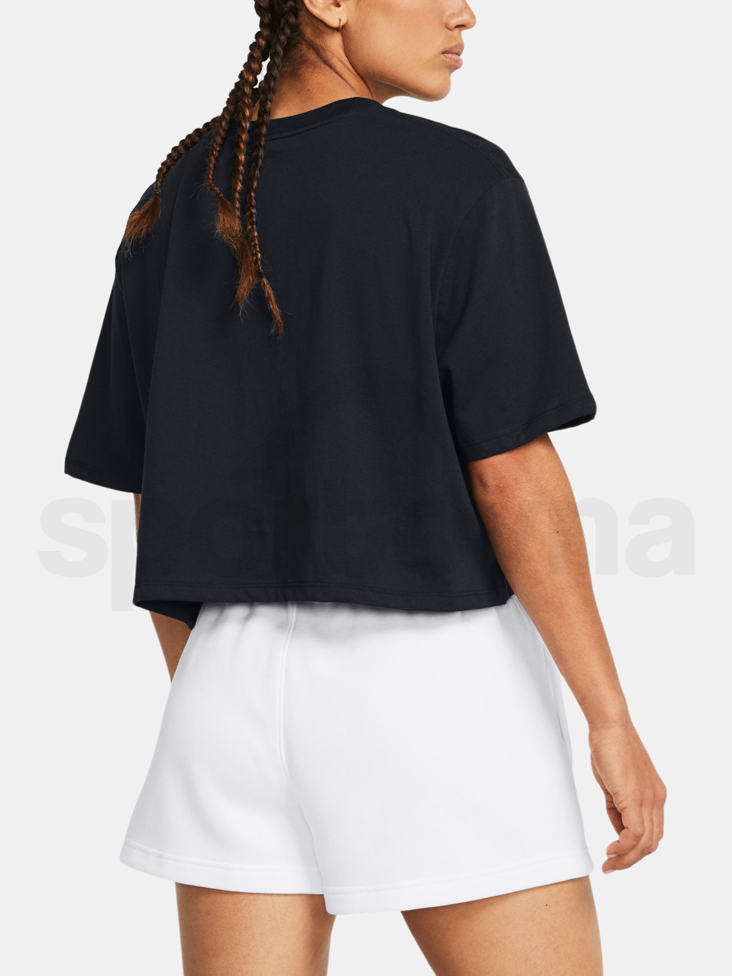 Tričko Under Armour Campus Boxy Crop SS-BLK