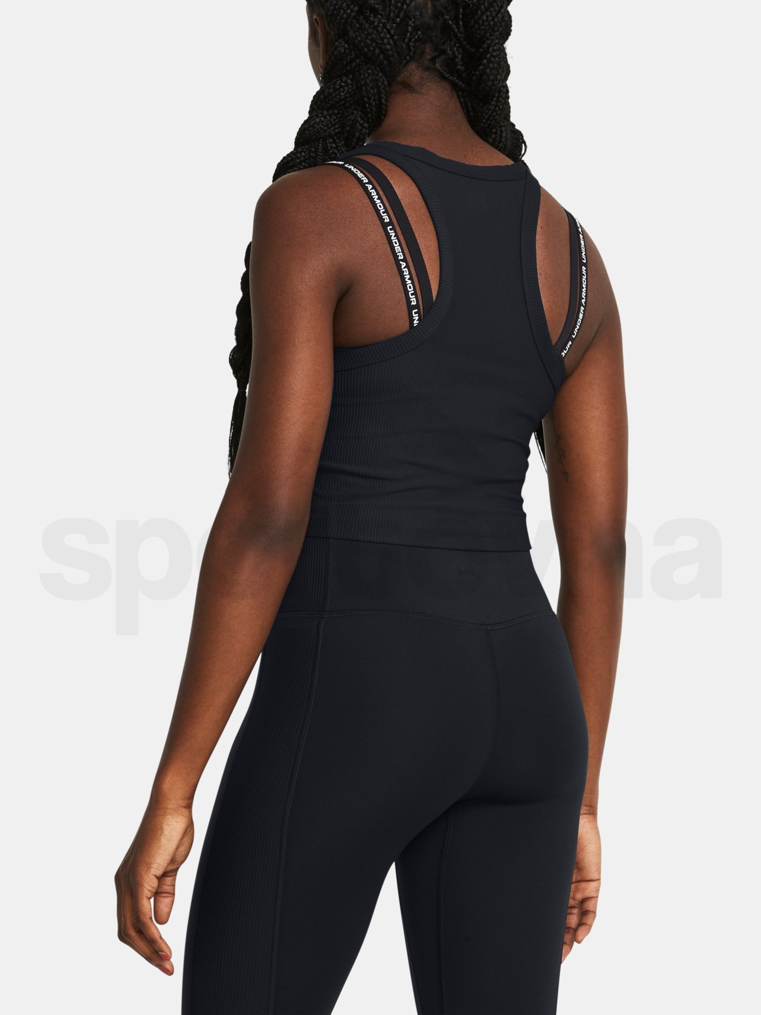 Tielko Under Armour Meridian Rib Crop Tank - čierna