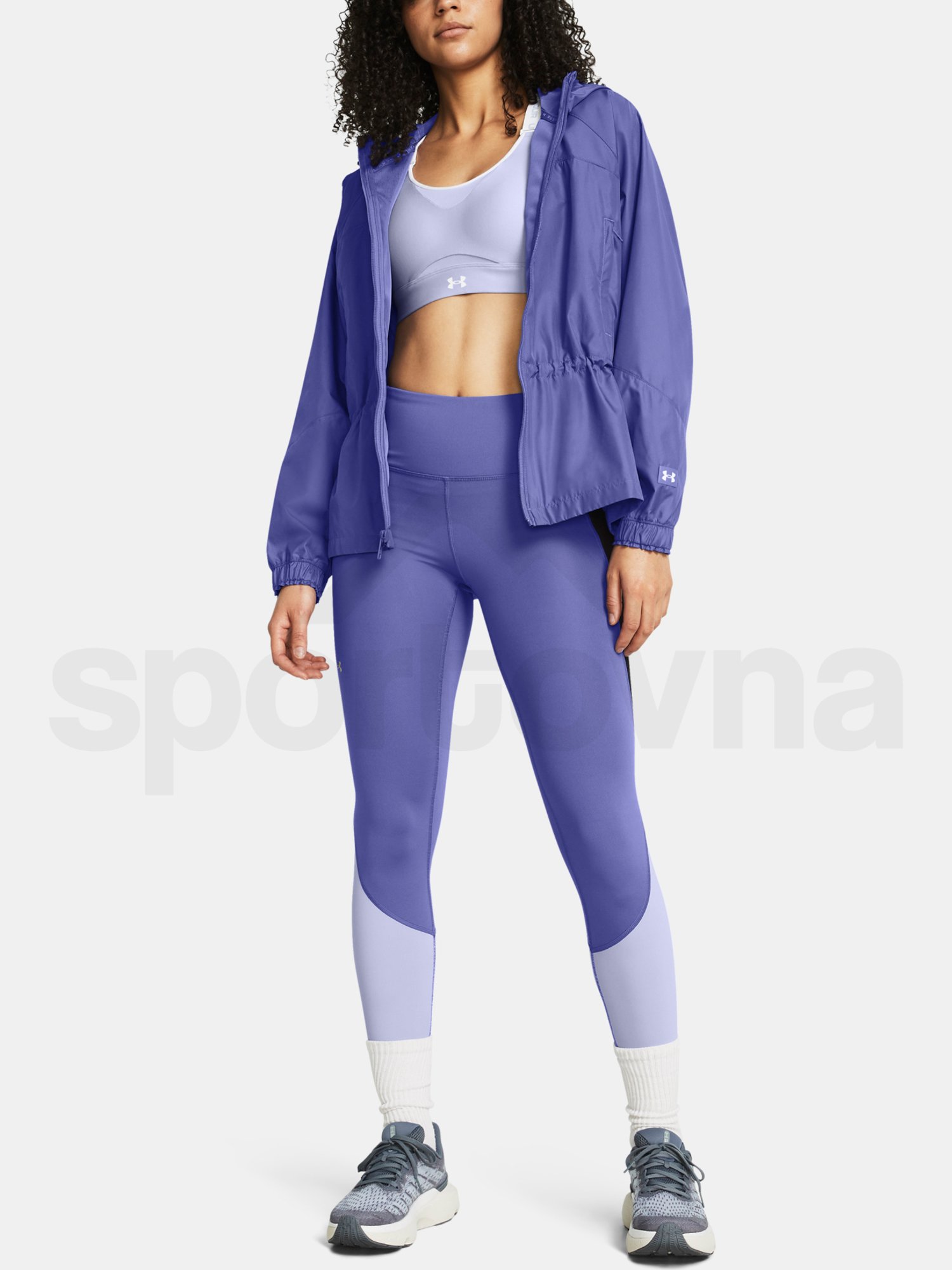 Bunda Under Armour UA Rush Woven FZ OS Jkt - fialová