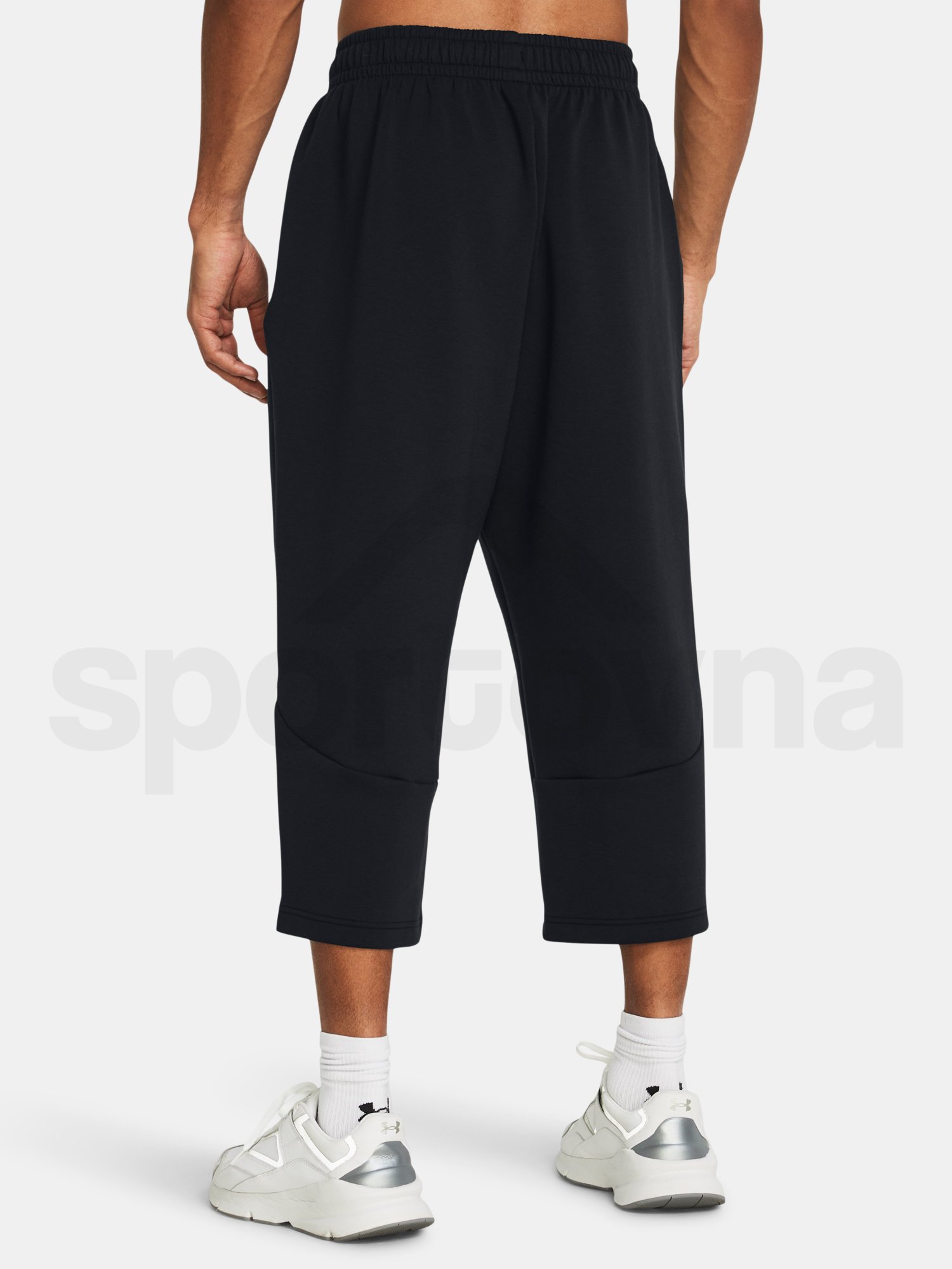 Nohavice Under Armour Unstoppable Flc Baggy Crop - čierna