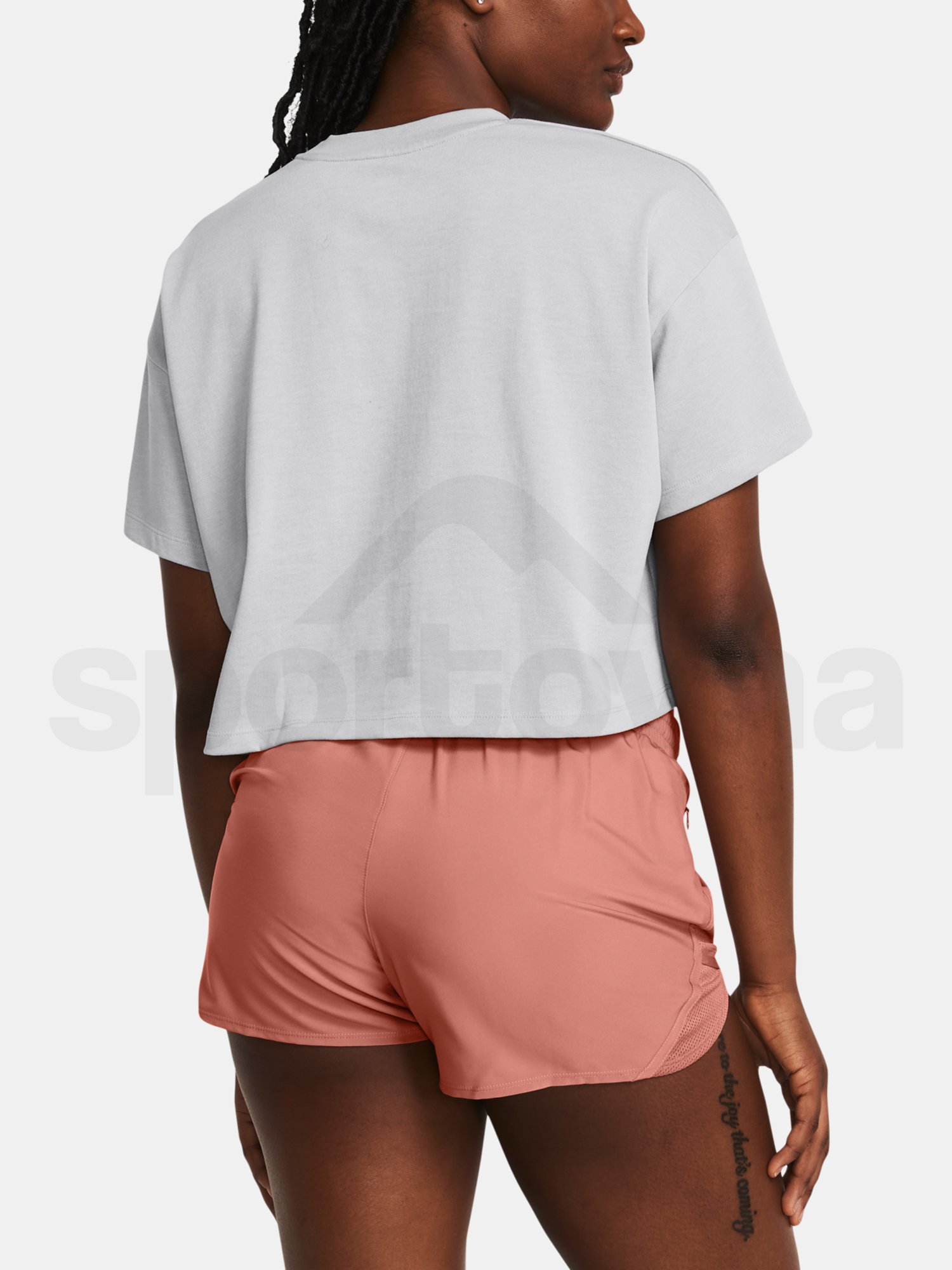 Tričko Under Armour UA HW SCRIPTED WM CROP SS - sivá