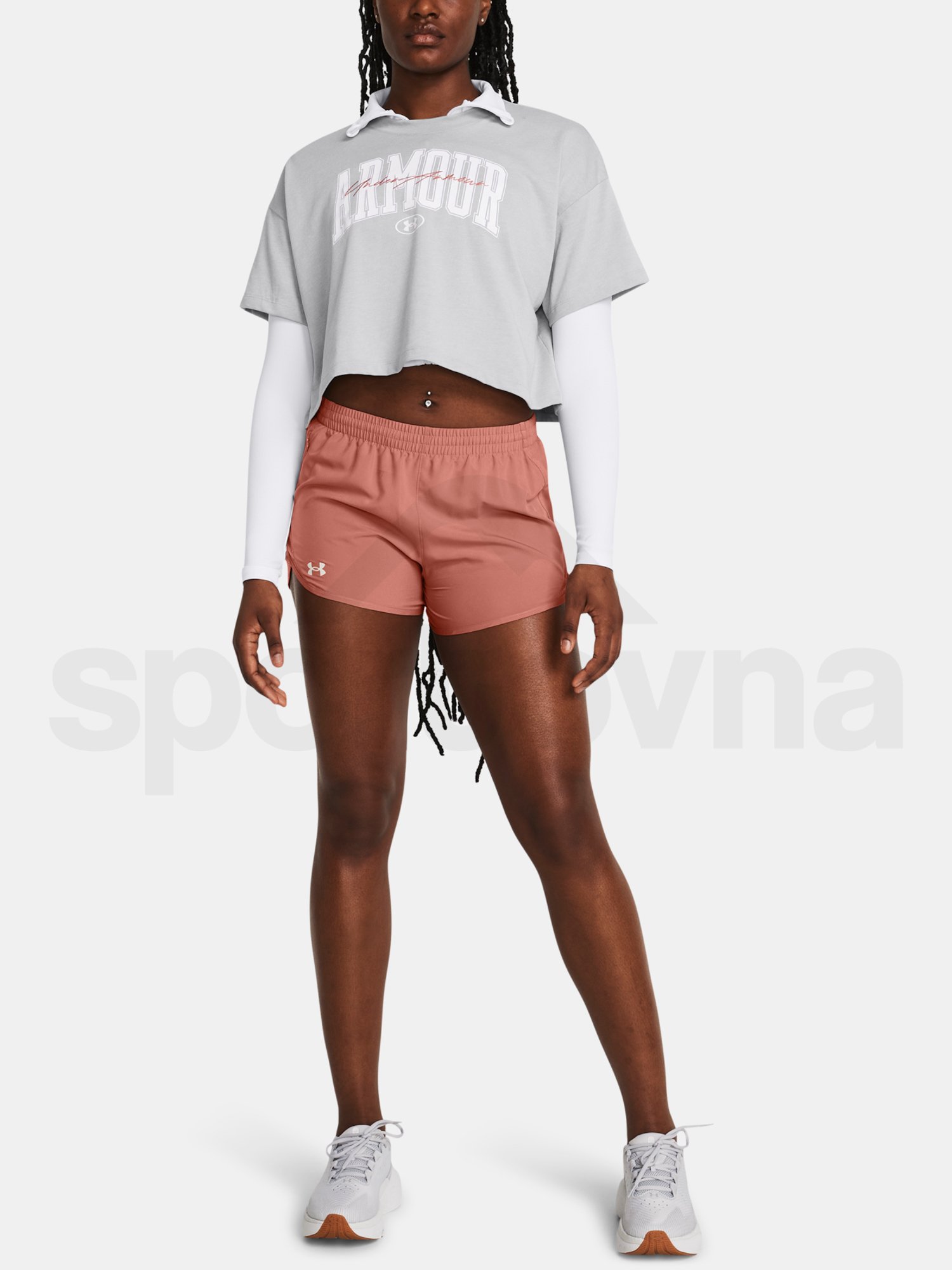 Tričko Under Armour UA HW SCRIPTED WM CROP SS-GRY