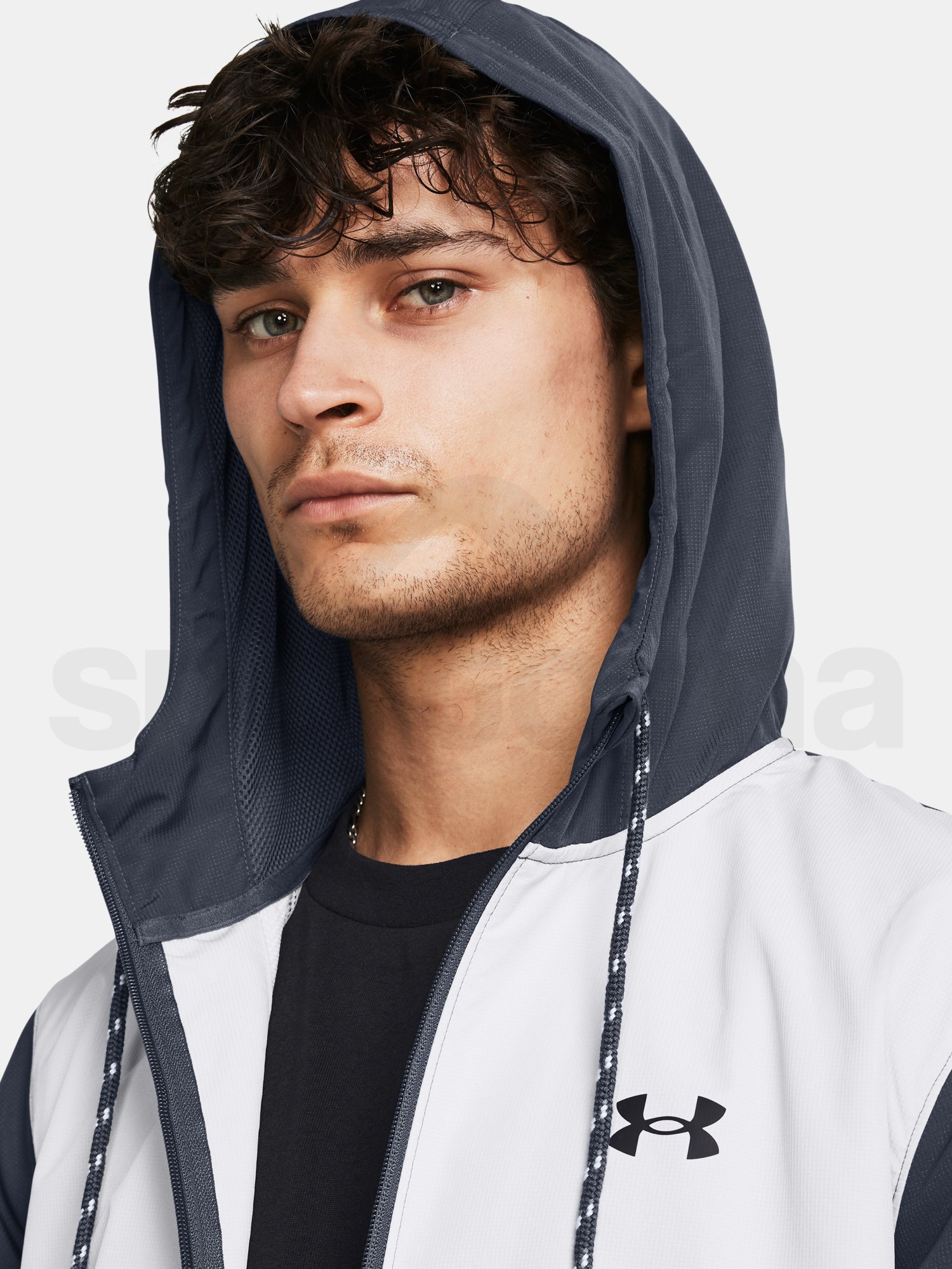 Bunda Under Armour UA Legacy Windbreaker - sivá/biela/fialová