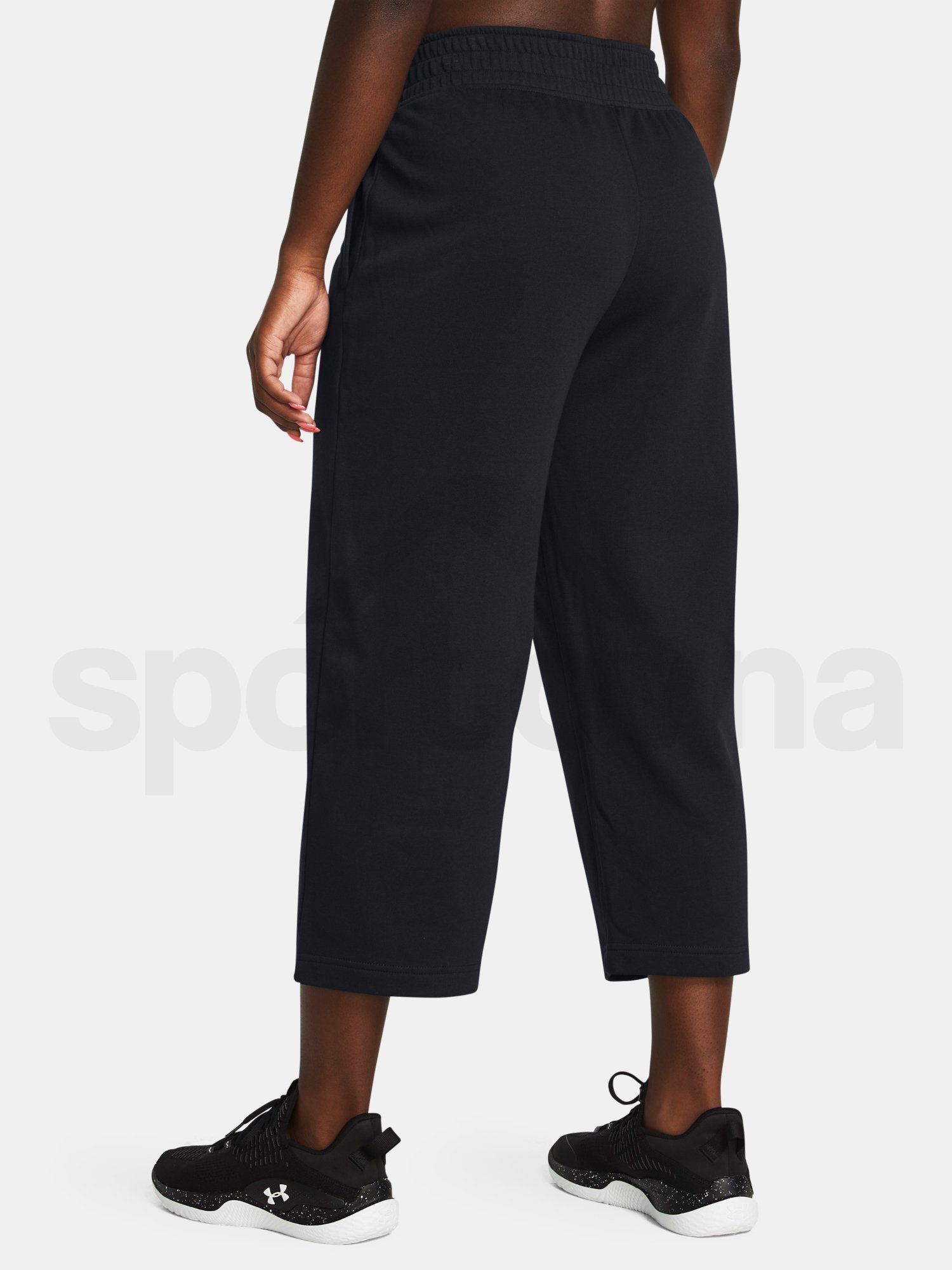 Tepláky Under Armour UA Rival Terry Crop Wide Leg-BLK