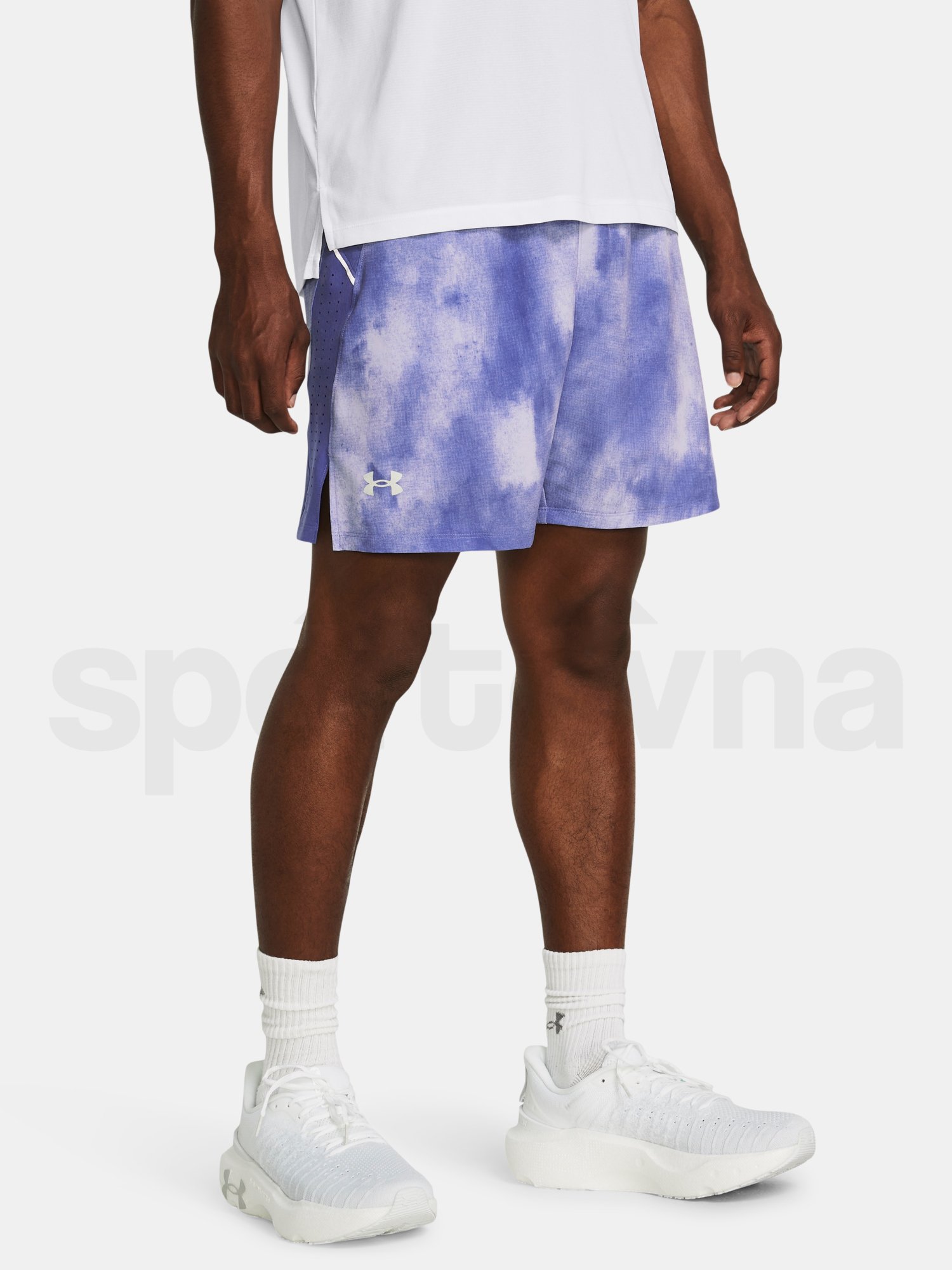 Šortky Under Armour UA LAUNCH PRO 7'' PRINTED SHORTS - fialová