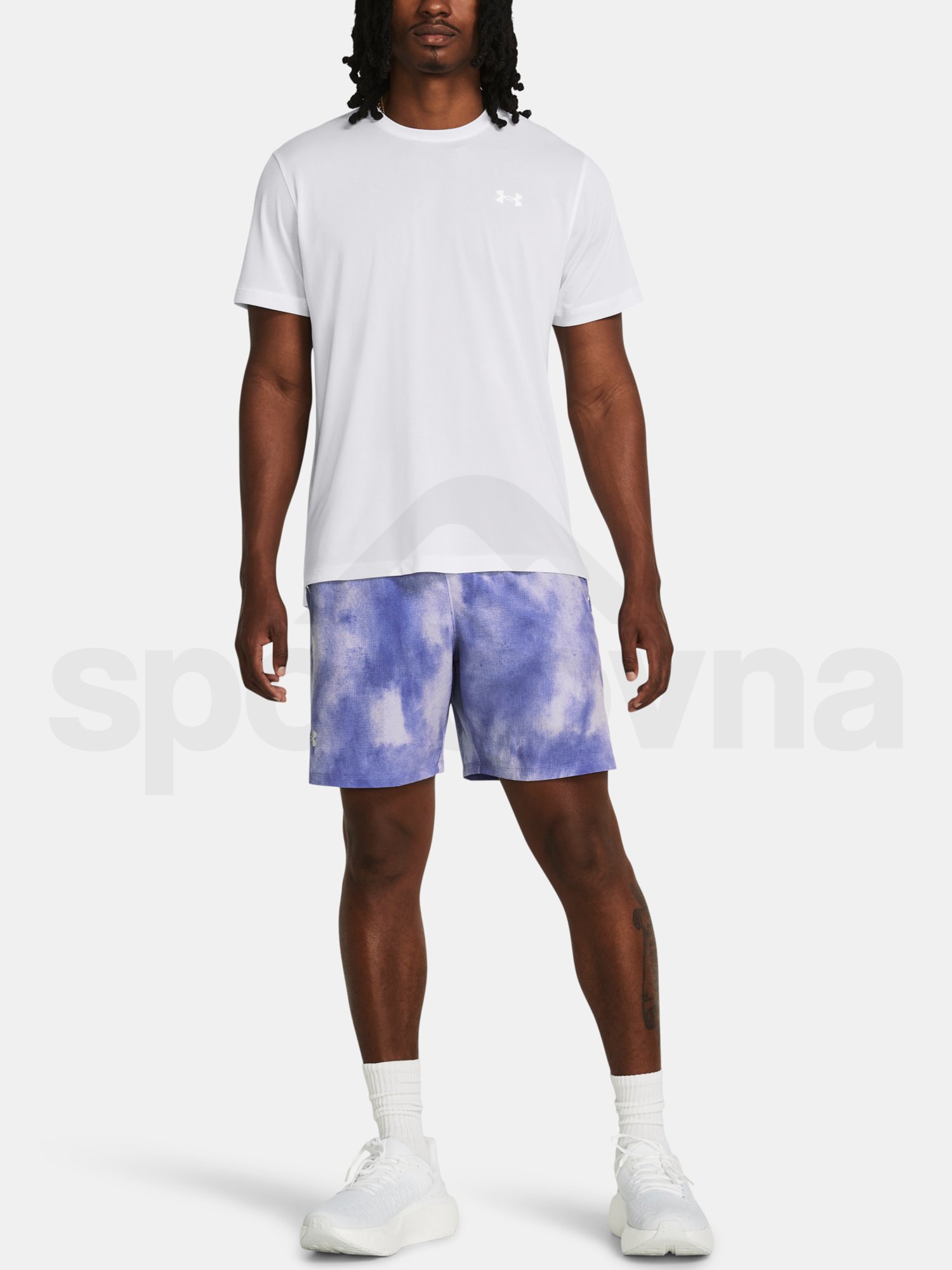 Šortky Under Armour UA LAUNCH PRO 7'' PRINTED SHORTS - fialová