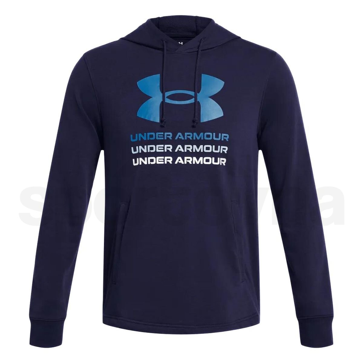 Mikina Under Armour UA Rival Terry Graphic Hood - modrá