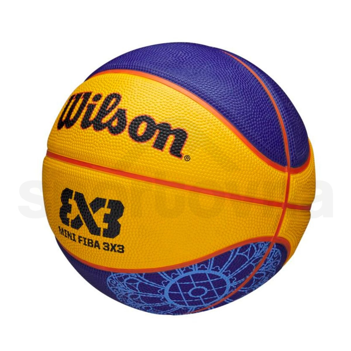 Lopta Wilson Basketball FIBA 3X3 Mini Bskt Paris 2024 - žltá/modrá