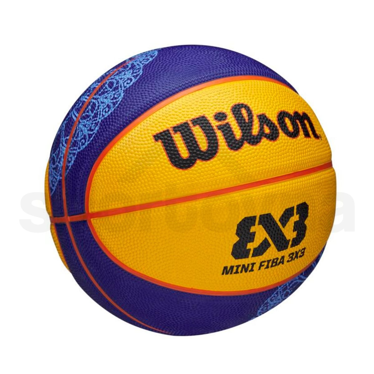 Lopta Wilson Basketball FIBA 3X3 Mini Bskt Paris 2024 - žltá/modrá