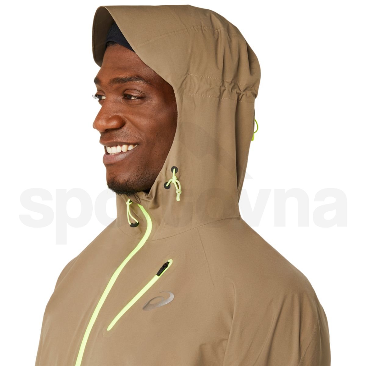 Bunda Asics Fujitrail Waterproof Jacket M - hnědá