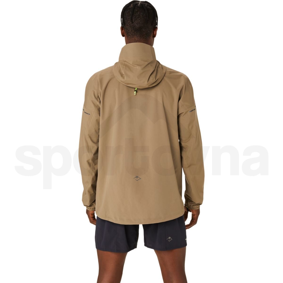 Bunda Asics Fujitrail Waterproof Jacket M - hnědá