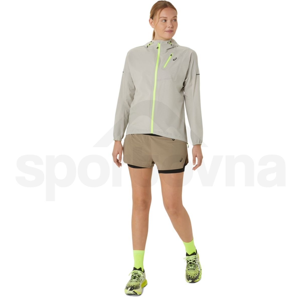 Bunda Asics Fujitrail Waterproof Jacket W - béžová