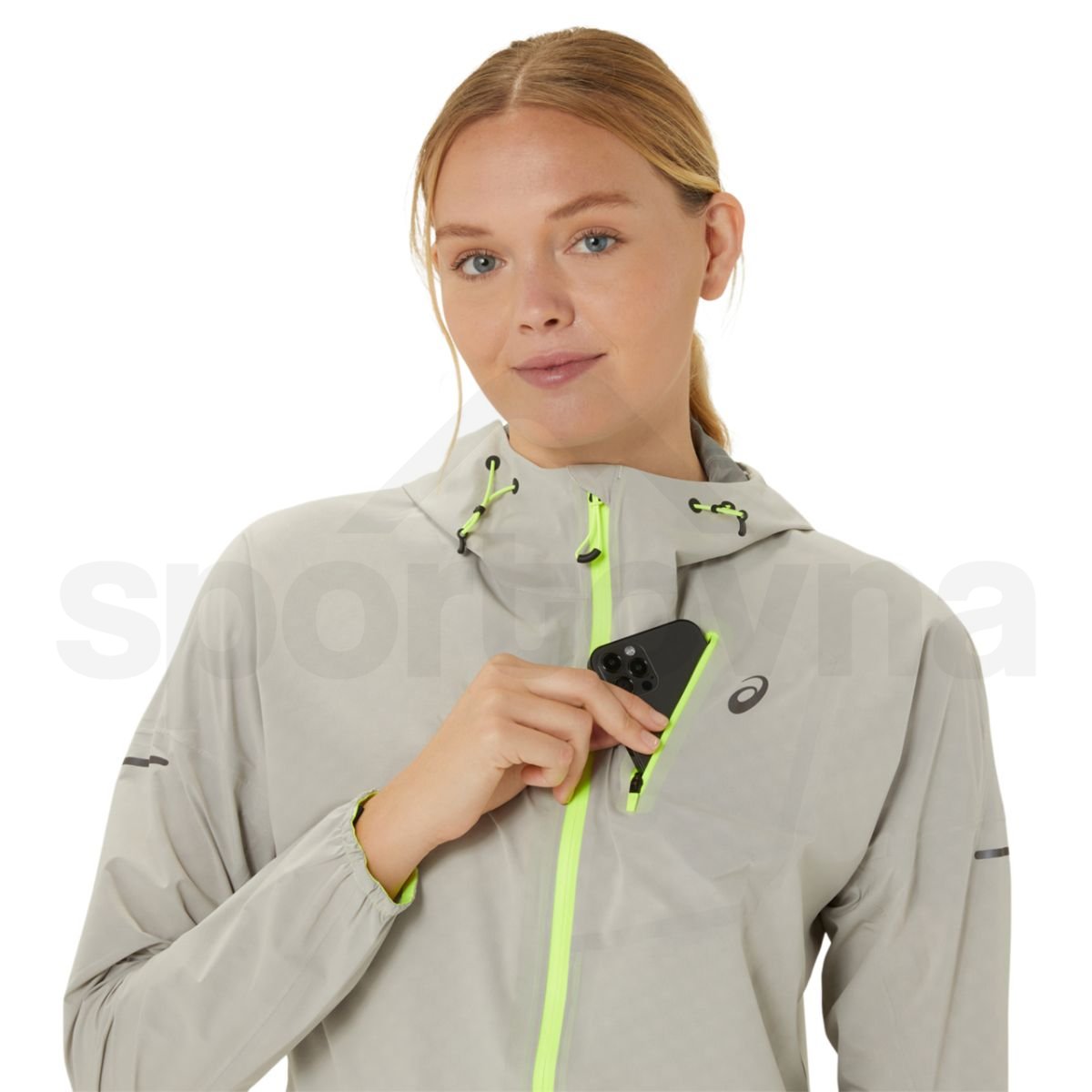 Bunda Asics Fujitrail Waterproof Jacket W - béžová