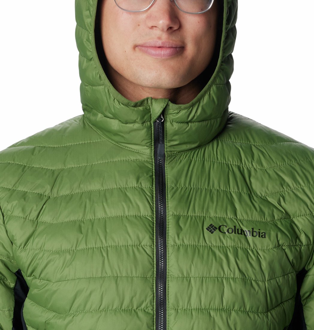 Bunda Columbia Powder Pass™ Hooded Jacket M - zelená/černá