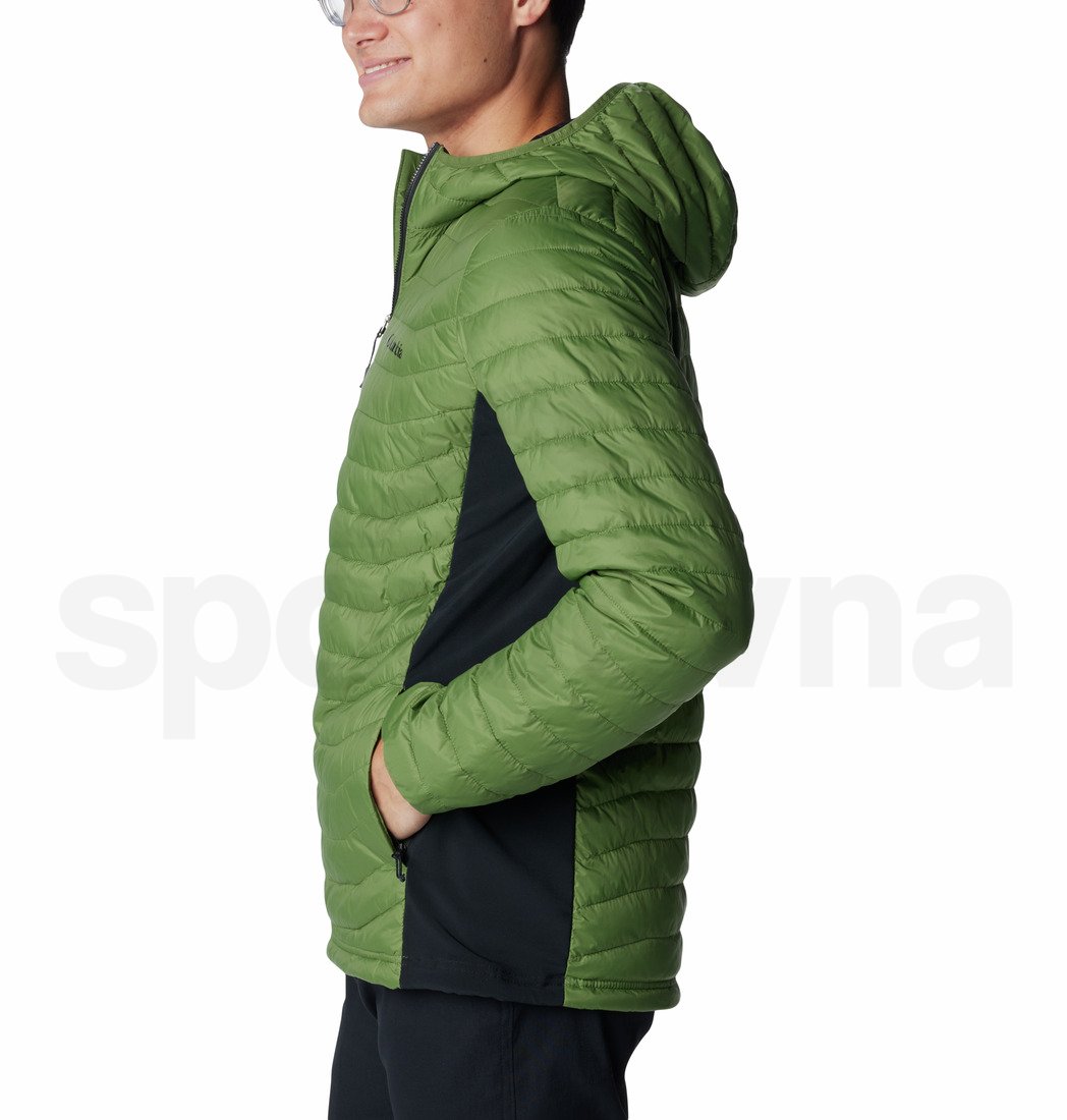 Bunda Columbia Powder Pass™ Hooded Jacket M - zelená/čierna