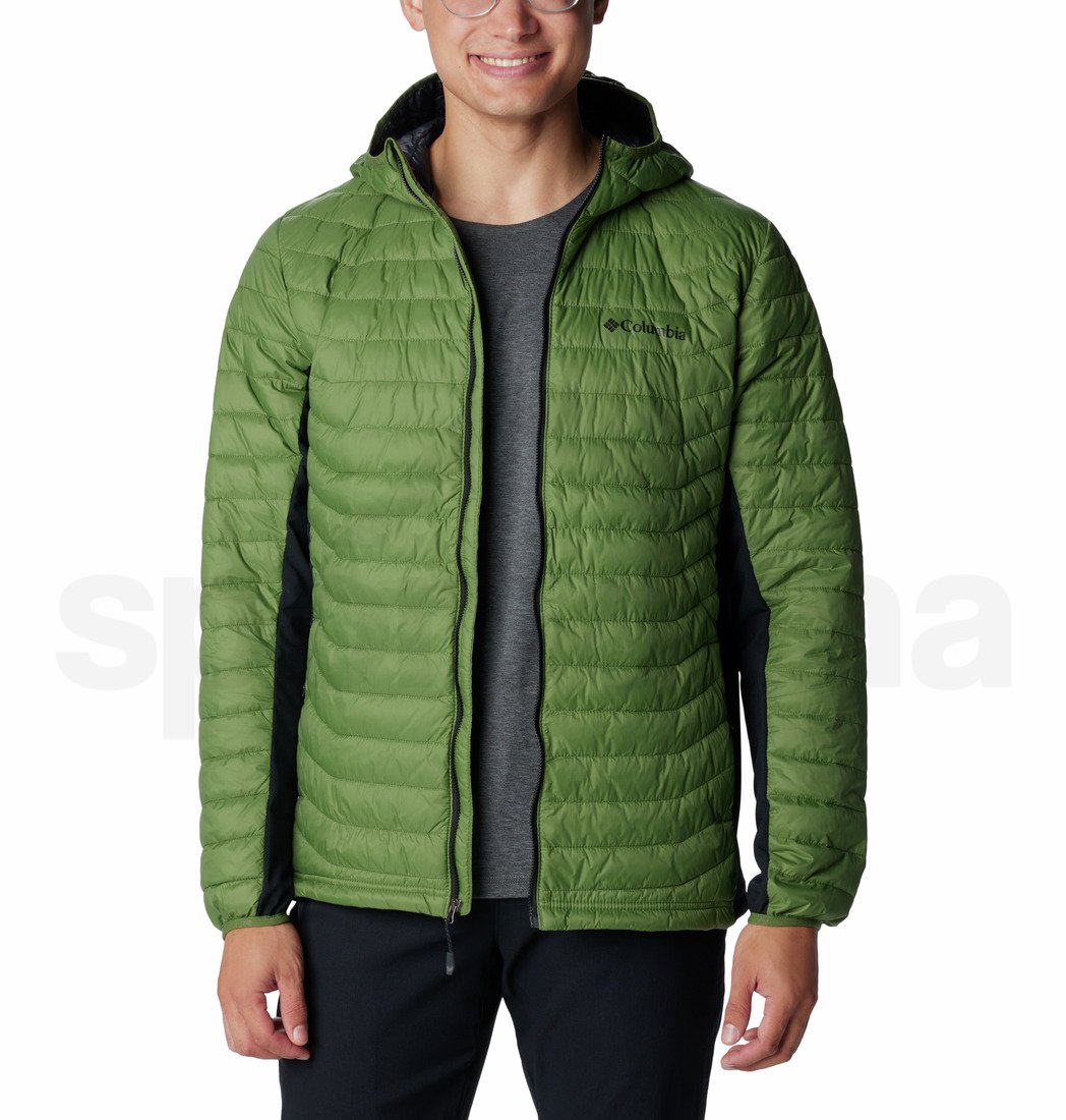 Bunda Columbia Powder Pass™ Hooded Jacket M - zelená/čierna