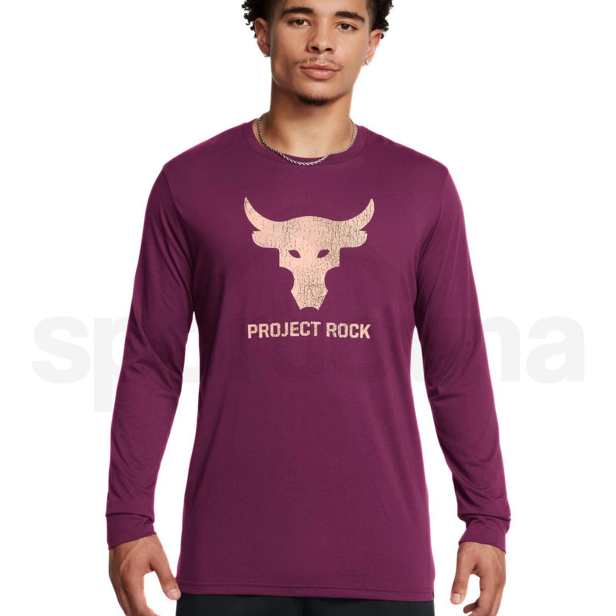 Tričko Under Armour UA Project Rock Brahma Bull LS M - fialová