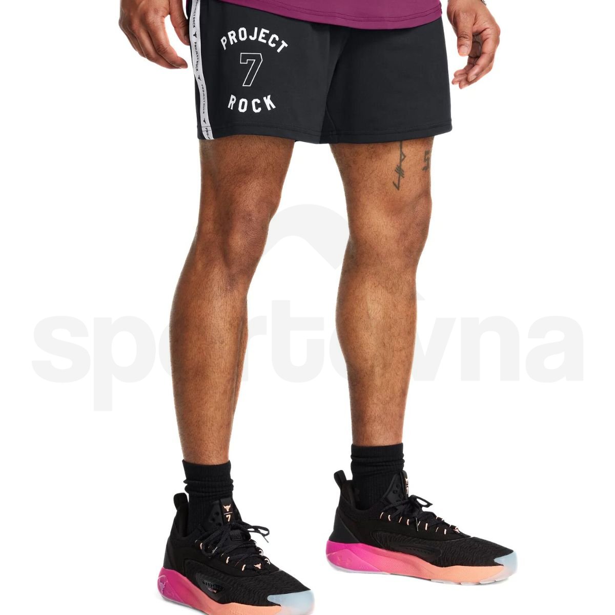 Šortky Under Armour Project Rock Mesh Short Badge Of Honor M - čierna