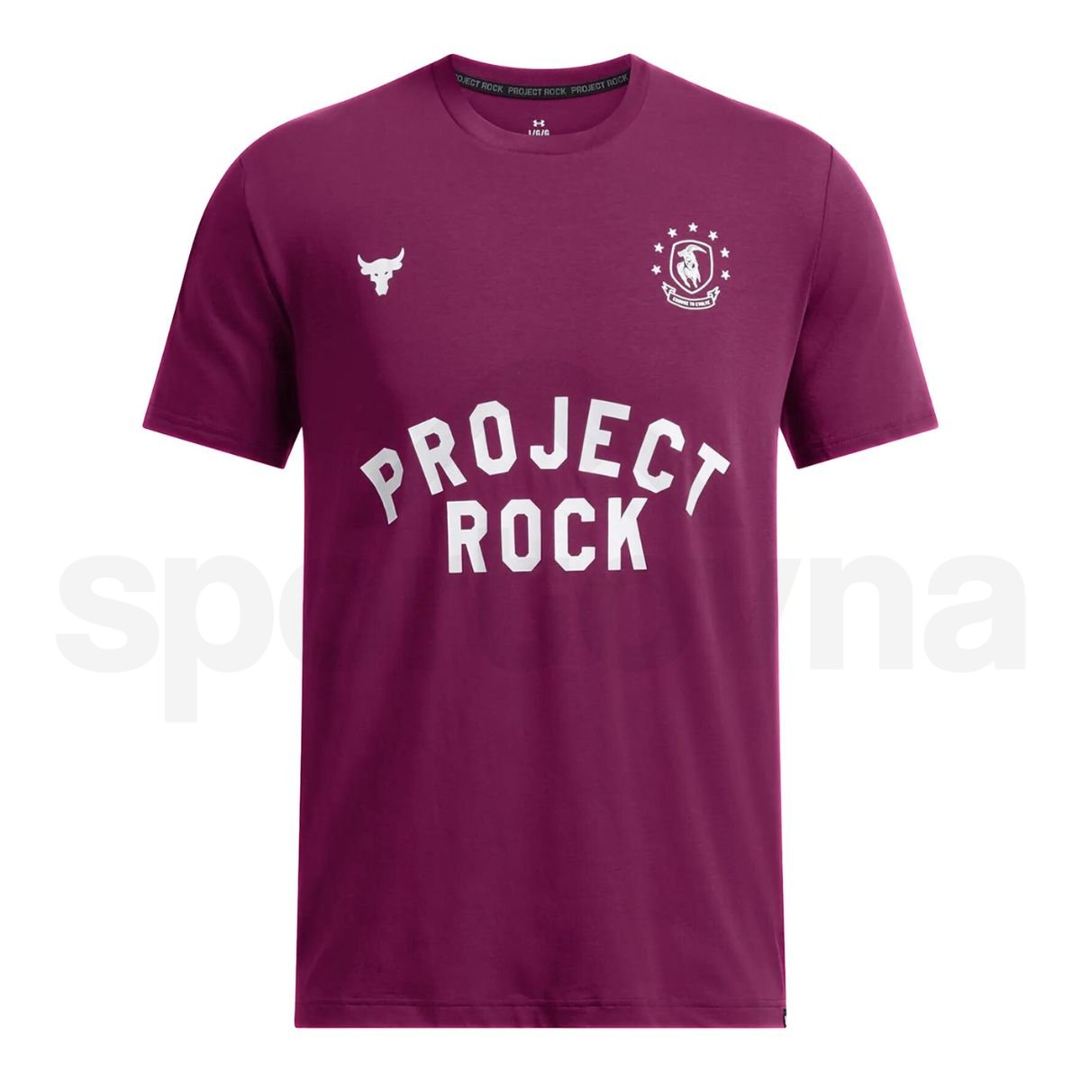 Tričko Under Armour UA Project Rock SS Badge Of Honor M - fialová