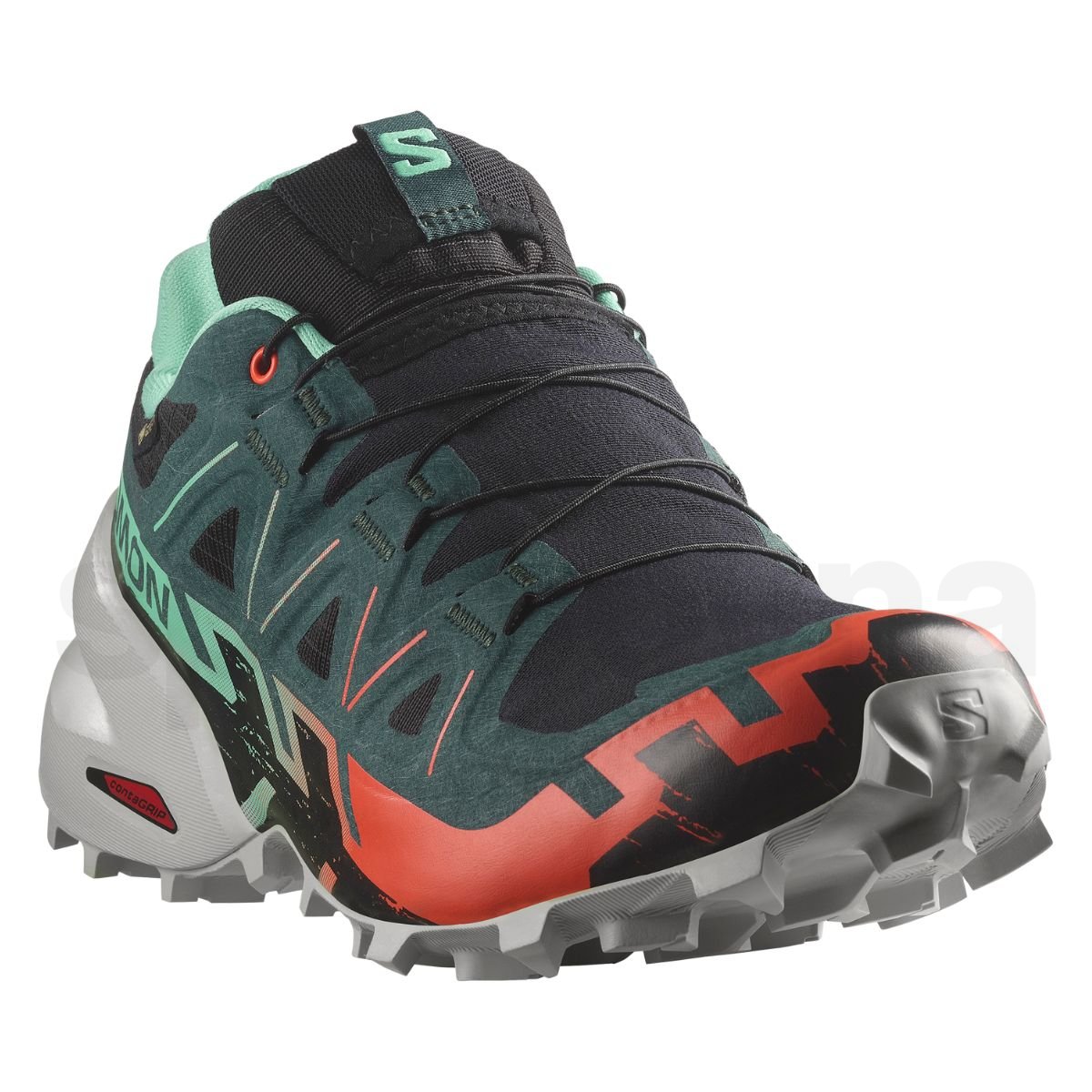 Кросівки Salomon Speedcross 6 GTX W - чорний / зелений / червоний