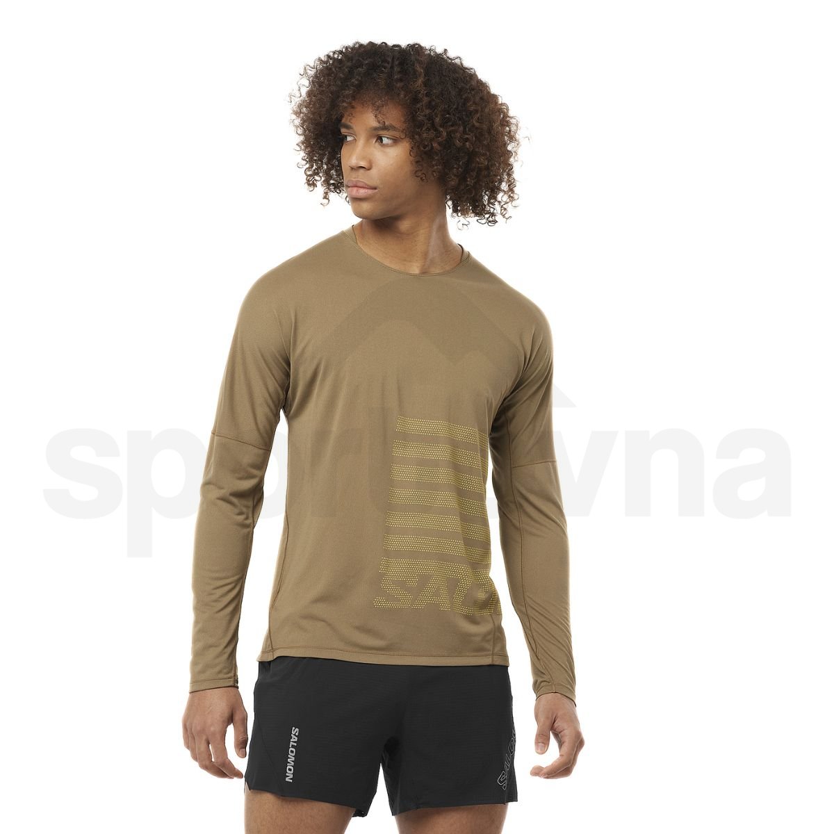 Salomon Sense Aero LS Tee GFX M - hnedá