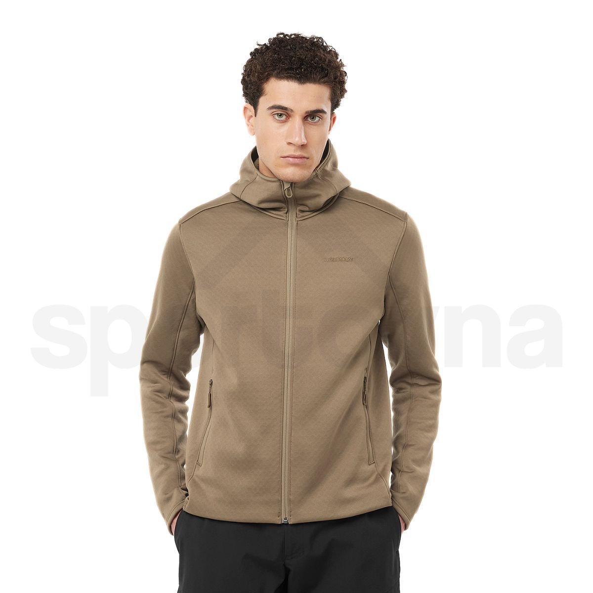 Mikina Salomon Essential Midfleece FZ M - hnedá