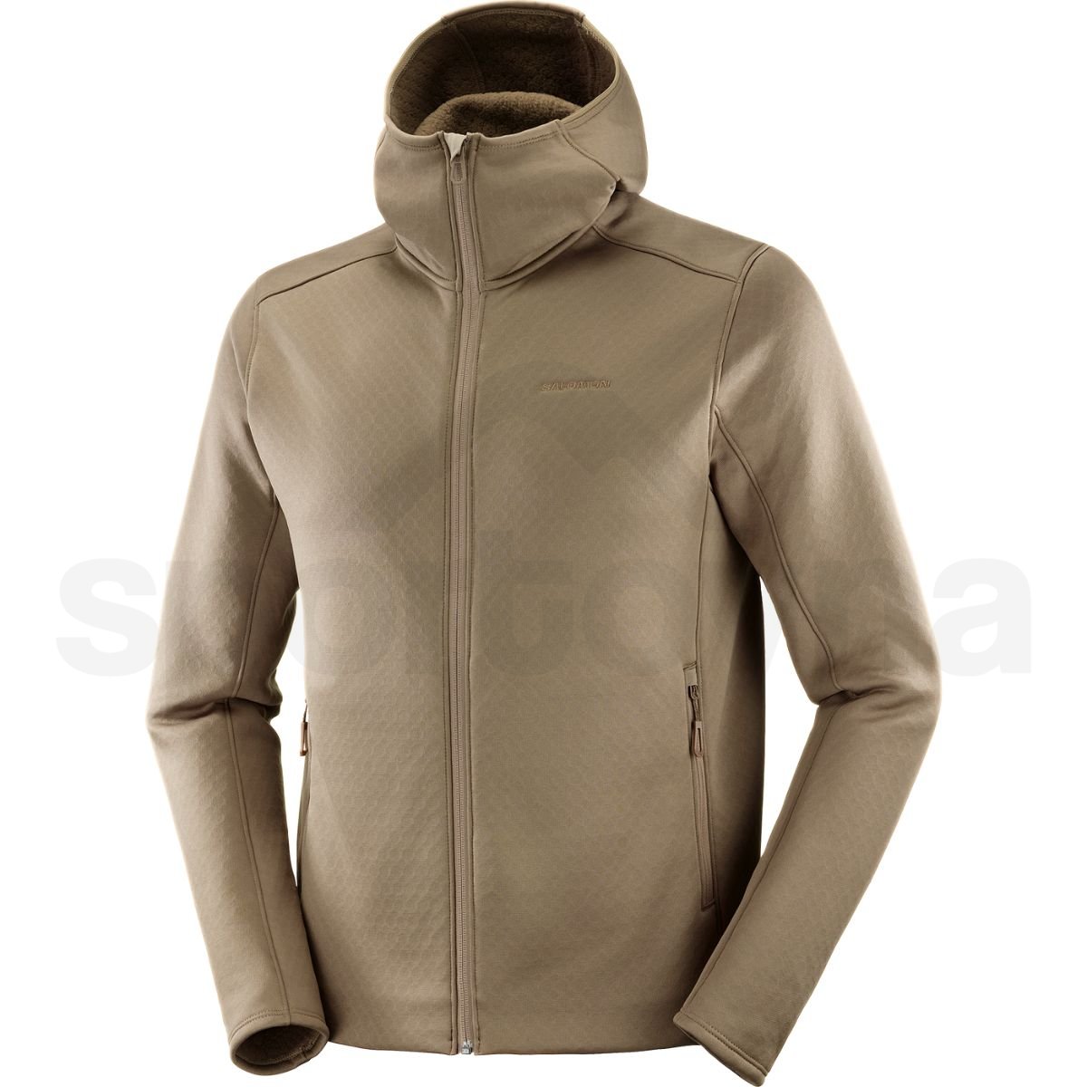 Mikina Salomon Essential Midfleece FZ M - hnedá