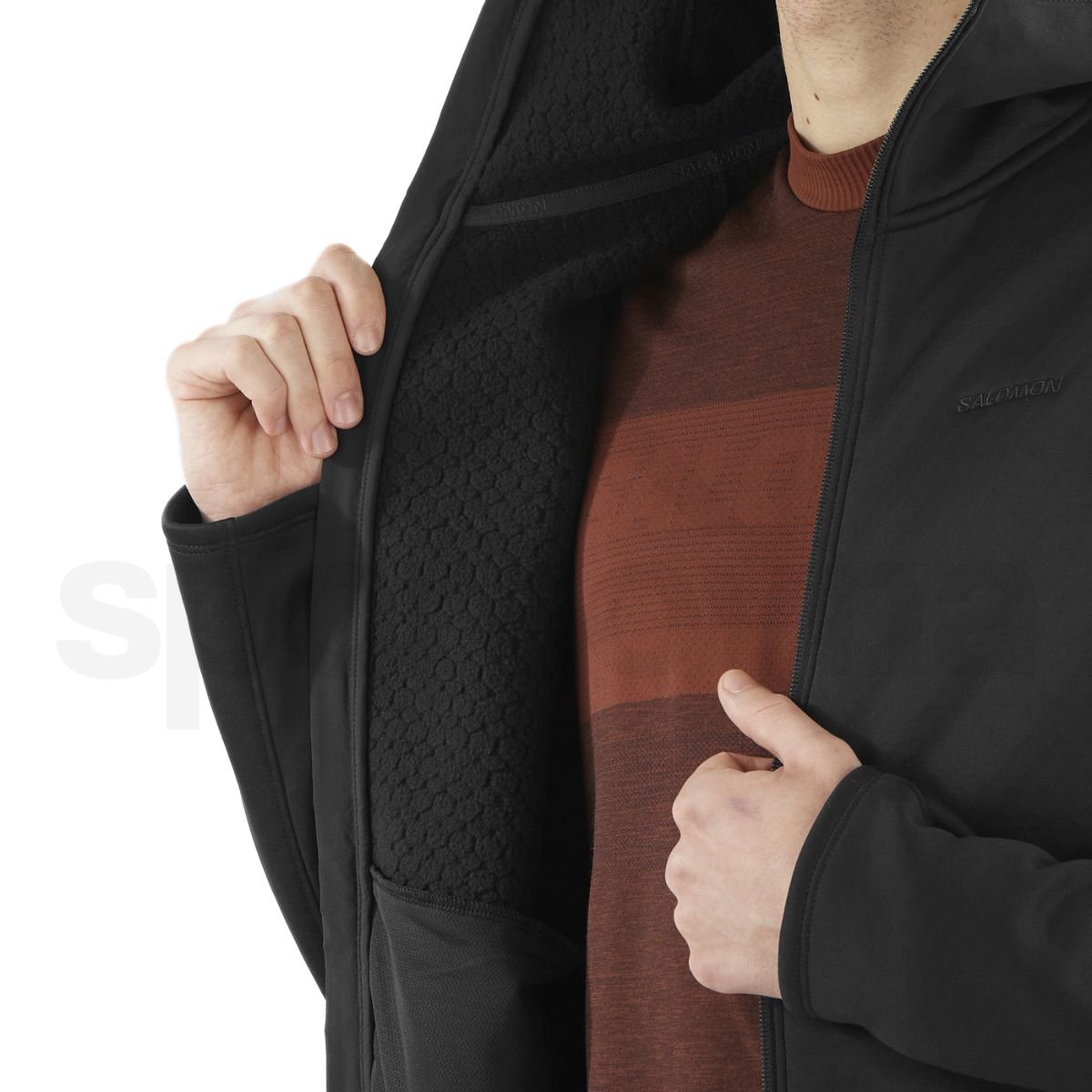 Mikina Salomon Essential Midfleece FZ M - černá