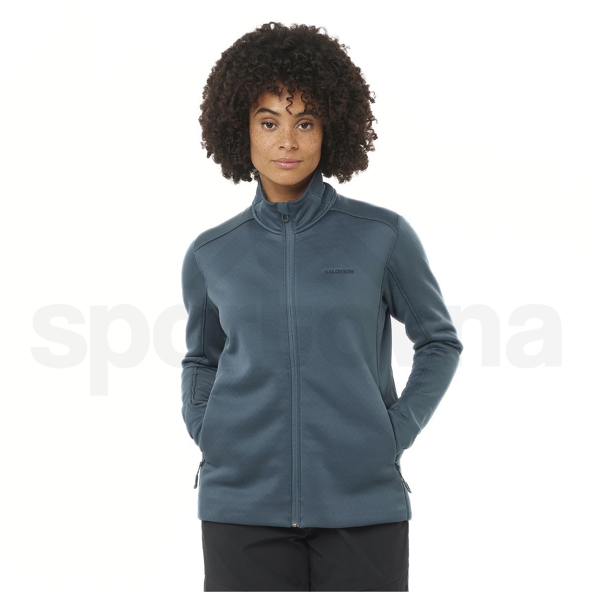 Mikina Salomon Essential Midfleece FZ W - modrá