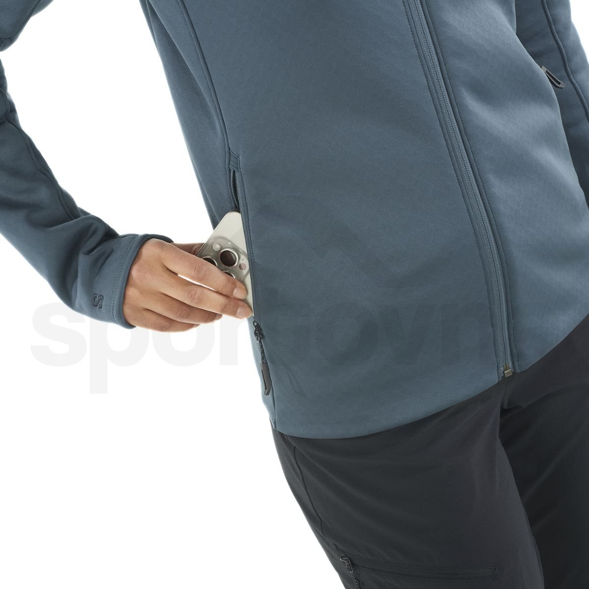 Mikina Salomon Essential Midfleece FZ W - modrá