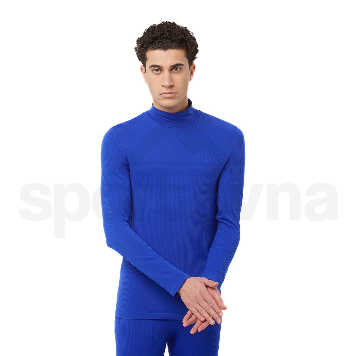 Tričko Salomon Essential Warm LS Top M - modrá