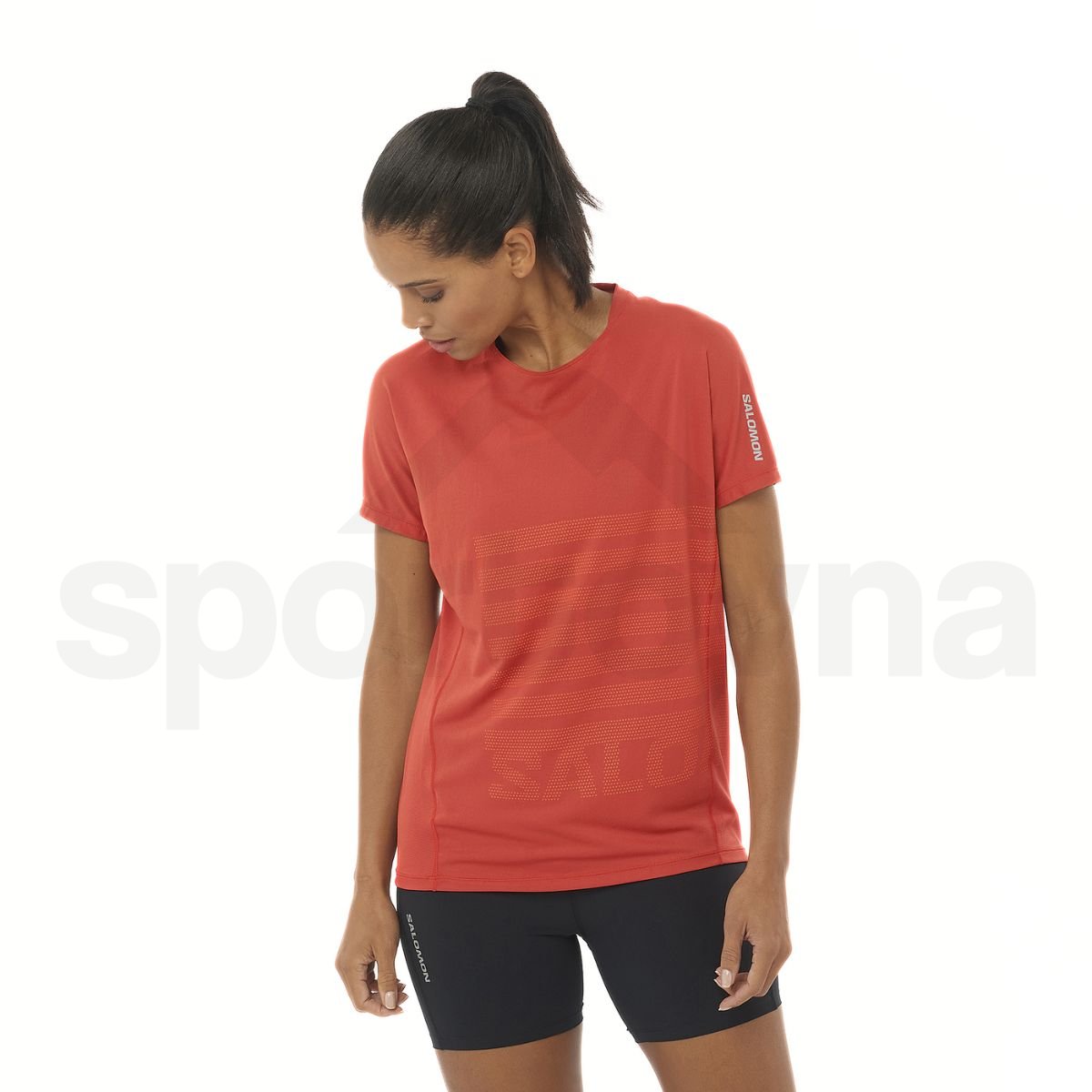 Salomon Sense Aero SS Tee GFX W - oranžová