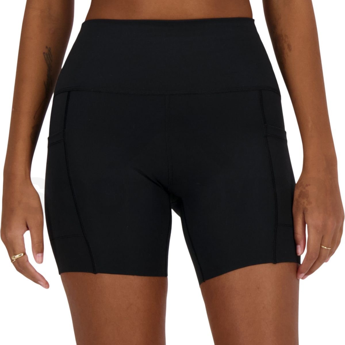 Kraťasy New Balance Sleek Pocket High Rise Short 6" W - černá