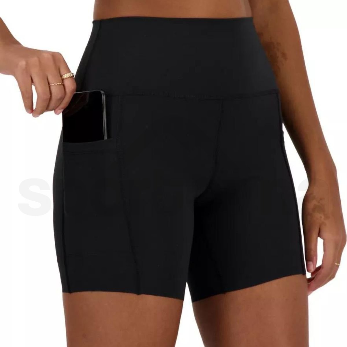 Kraťasy New Balance Sleek Pocket High Rise Short 6" W - černá