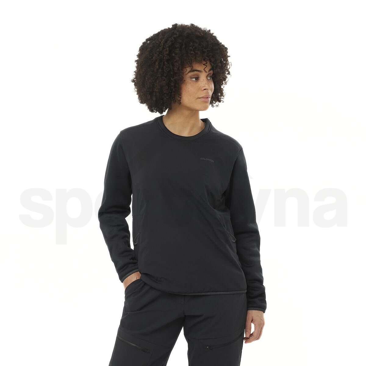 Mikina Salomon Outline Hybrid Warm Pullover W - černá