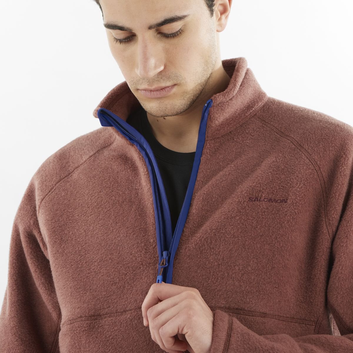 Mikina Salomon Chroma Fleece HZ M - hnědá