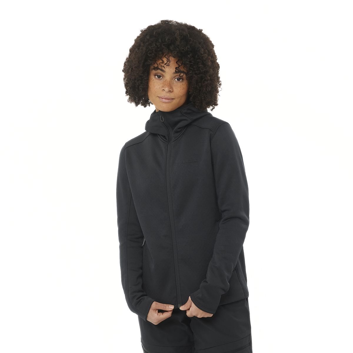 Mikina Salomon Essential Midfleece FZ HD W - černá