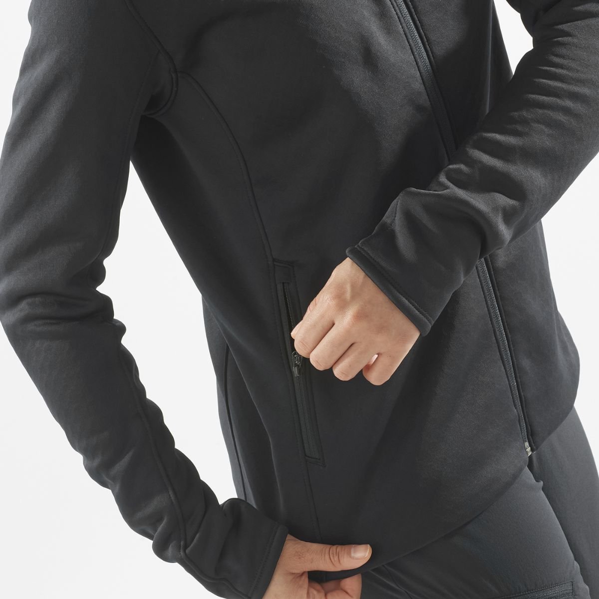 Mikina Salomon Essential Midfleece FZ HD W - černá