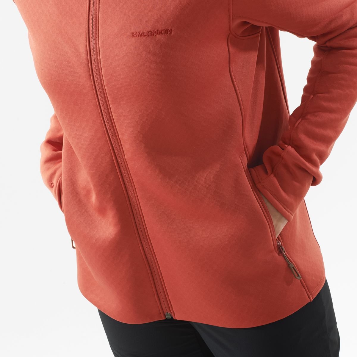 Mikina Salomon Essential Midfleece FZ HD W - oranžová