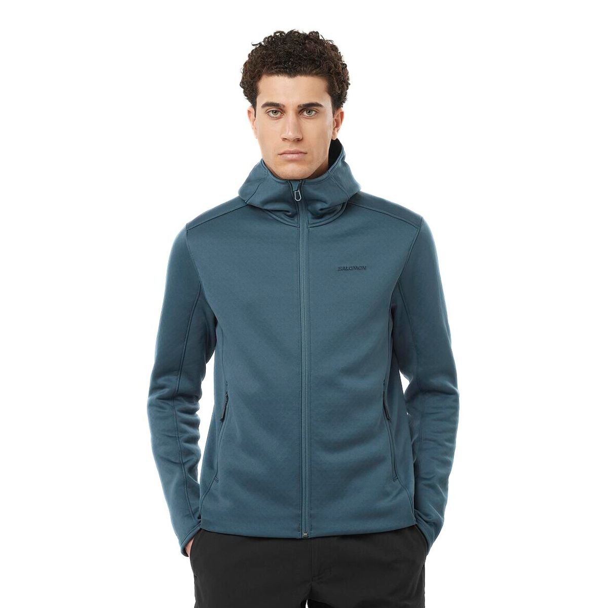 Mikina Salomon Essential Midfleece FZ HD M - modrá