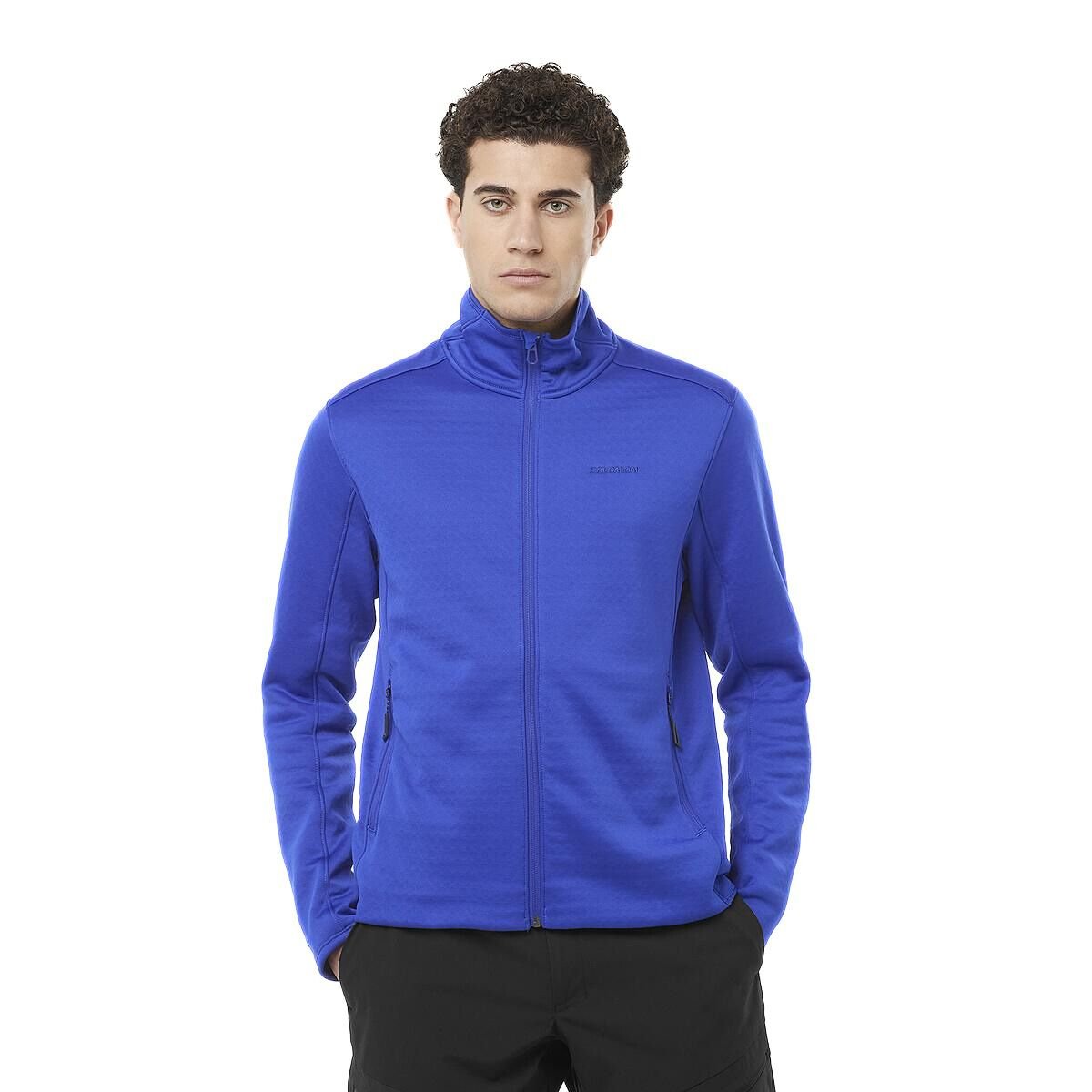 Mikina Salomon Essential Midfleece FZ HD M - modrá