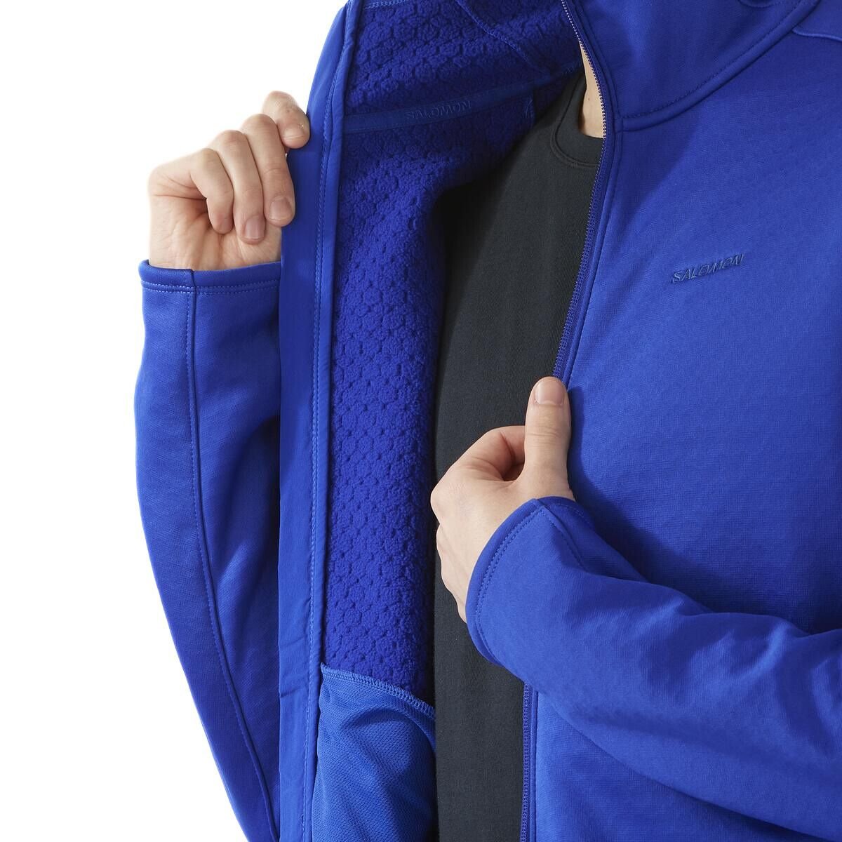 Mikina Salomon Essential Midfleece FZ HD M - modrá