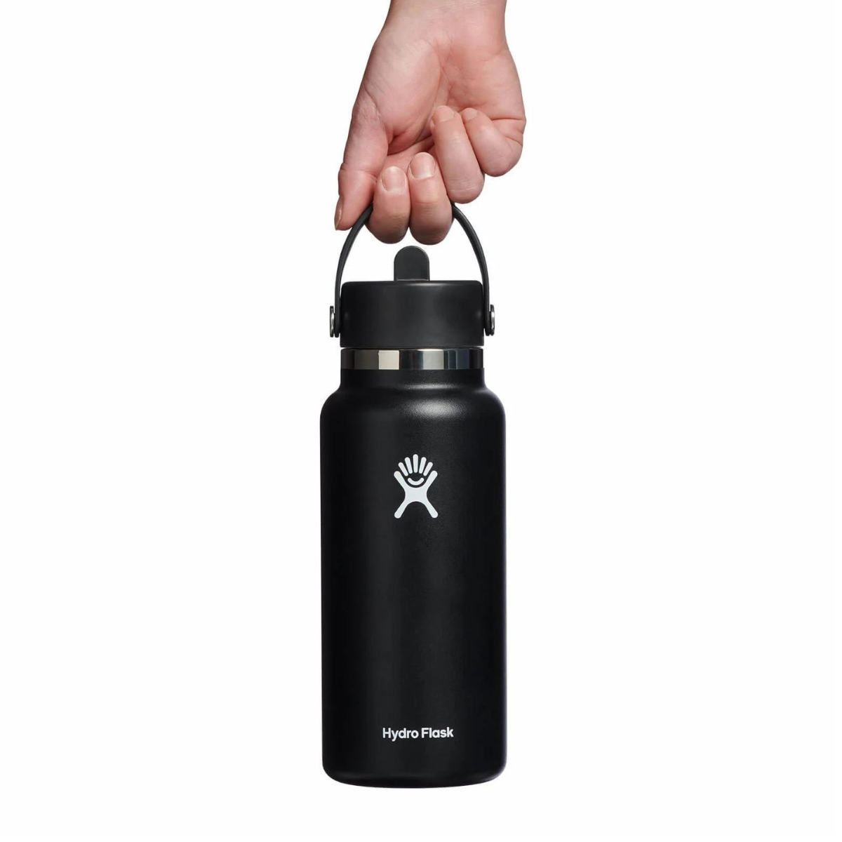 Láhev Hydro Flask 32 oz Wide Mouth with Flex Straw Cap - černá