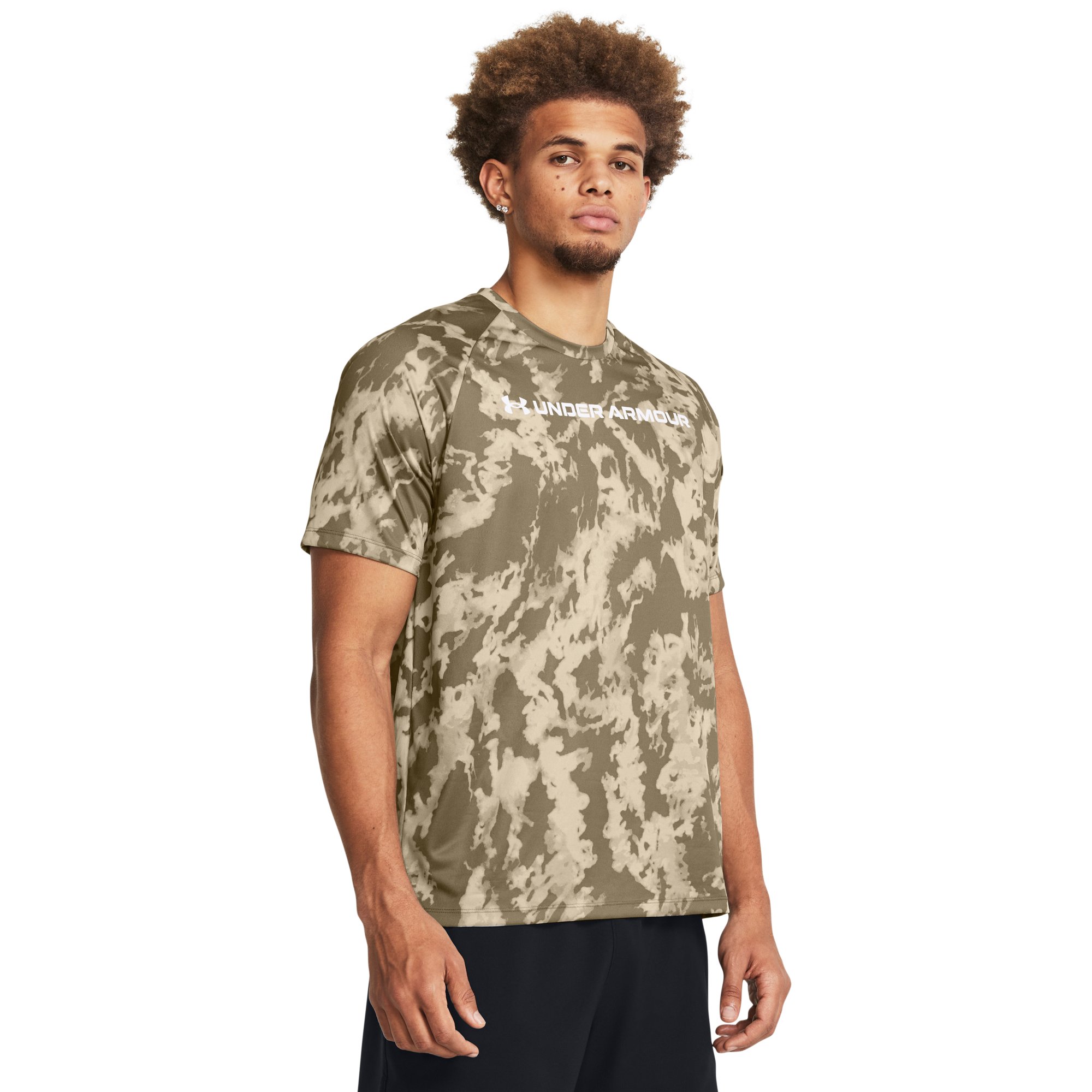 Tričko Under Armour Tech ABC Camo SS M - hnědá