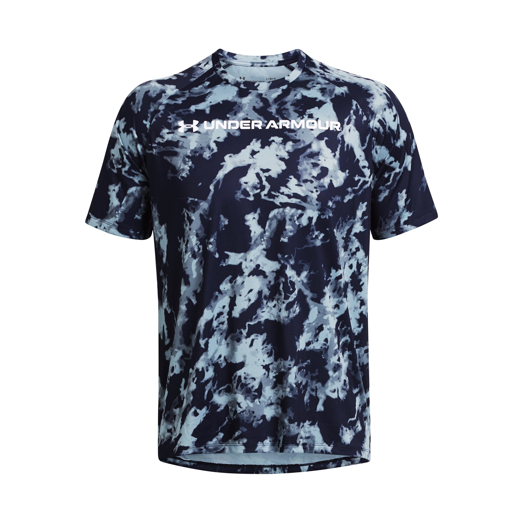 Tričko Under Armour Tech ABC Camo SS M - modrá