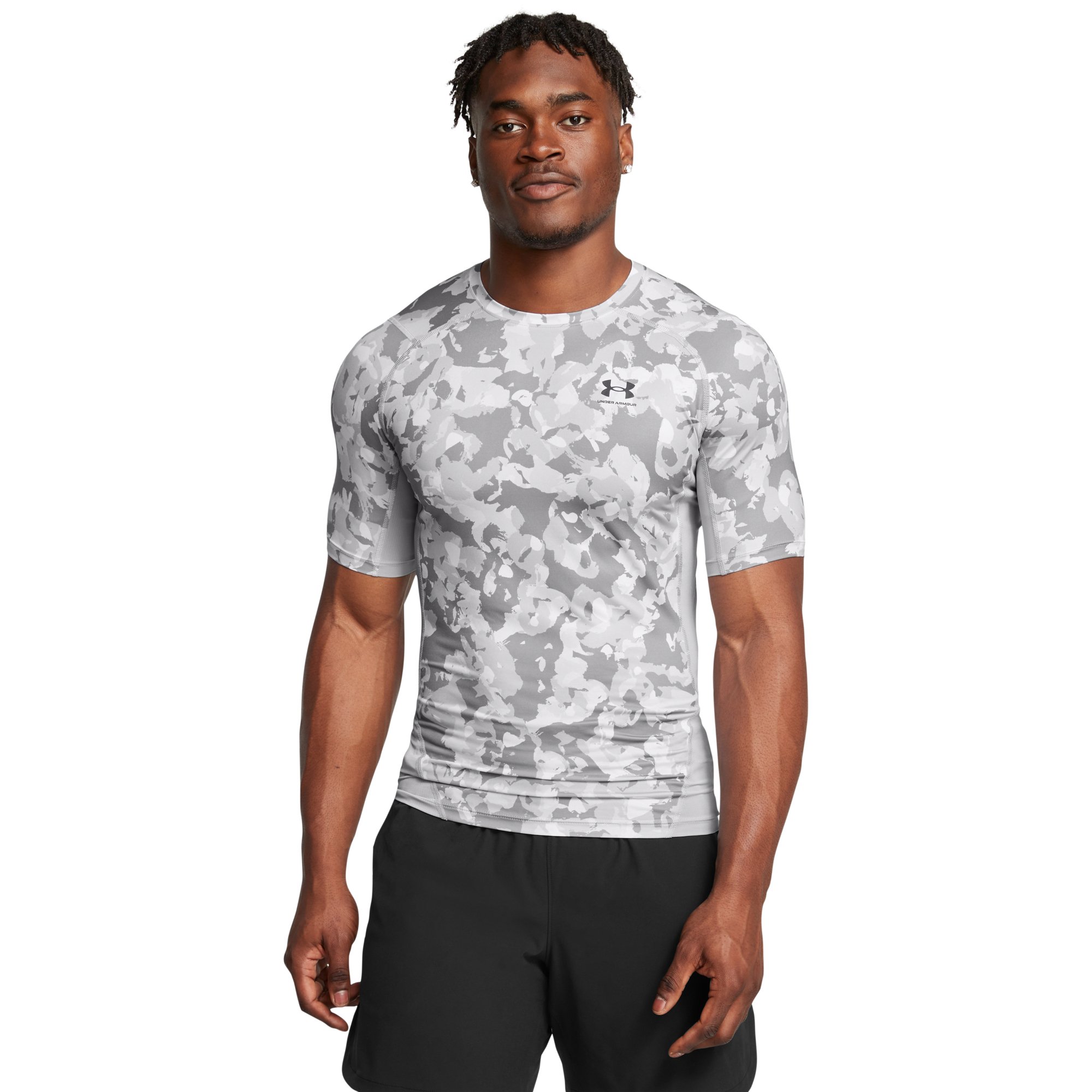 Tričko Under Armour HG Armour Prtd SS M - sivá