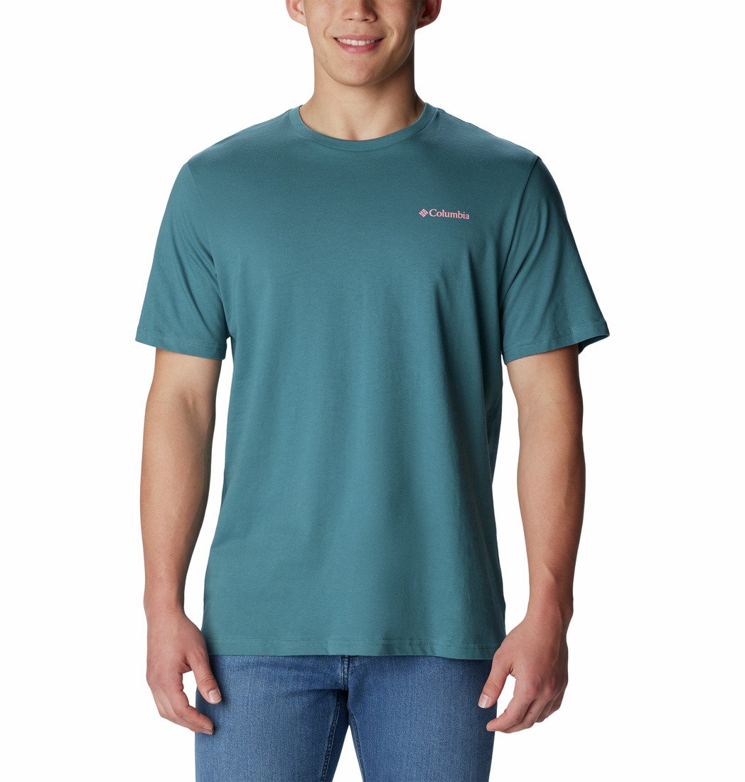 Tričko Columbia North Cascades™ Short Sleeve Tee M - modrá/růžová